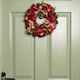 image 5 of 30cm Red Rose Hanging Christmas Wreath with Pinecones & Red Berries
