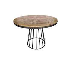 Dining Table Home ESPRIT Natural Wood Metal 110 x 110 x 78 cm N/A