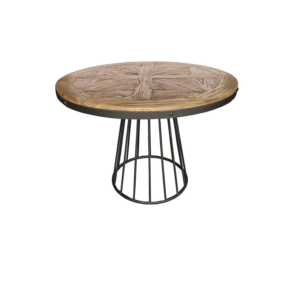 Dining Table Home ESPRIT Natural Wood Metal 110 x 110 x 78 cm N/A
