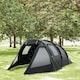 image 2 of Outsunny 3-4 Persons Tunnel Tent, Two Room Camping Tent w/ Windows, Black