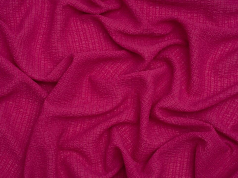 Minerva Core Range Pink Crinkle Texture Seersucker Voile Fabric for Dressmaking, 145cm / 57" Wide - per metre