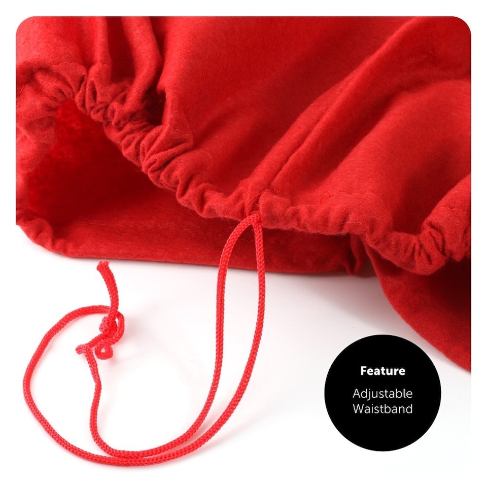 image 1 of 5 Piece Budget Santa Costume | Red | S