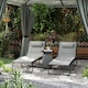 image 1 of Outsunny Folding Sun Loungers Set of 2, Reclining Sun Bed, Black 