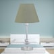 image 4 of Set of 2 Chrome Jewelled Table Lamps with Sage Green Shades Chrome | Green