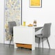 image 2 of HOMCOM Folding Dining Table Mobile Writing Desk w/ Casters Teak Colour, White