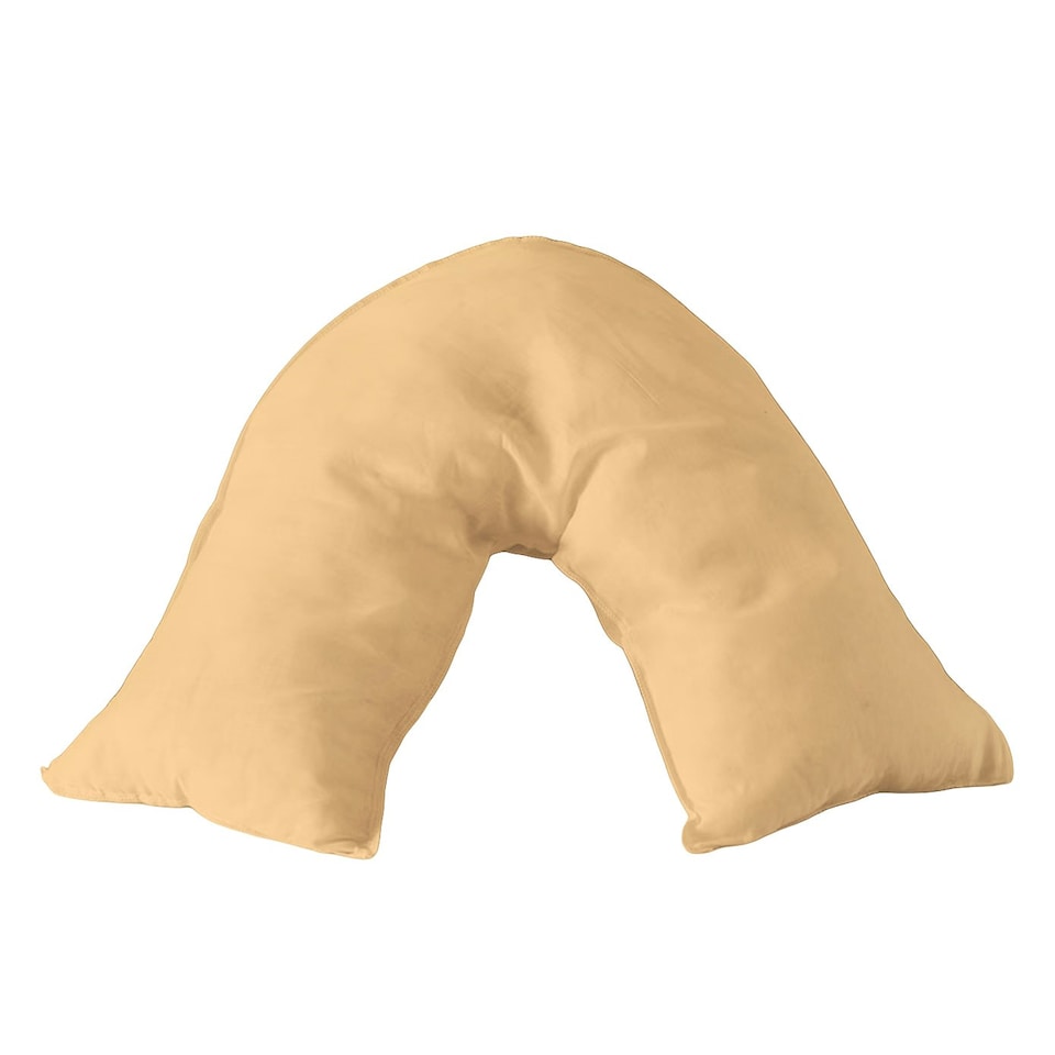 image 1 of Microfibre Soft Touch V Shape Plain Dyed Pillowcase Brown | Brown | Latte