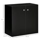 image 5 of HOMCOM Storage Cabinet w  Two Shelves Wooden Sideboard Freestanding Kitchen Cupboard Bookcase - Black