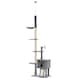 image 1 of PawHut 270cm Floor To Ceiling Cat Tree Scratching Post with Hammock, Grey