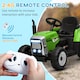 image 4 of HOMCOM Kids Electric Car, 12V Electric Ride on Tractor and Trailer with Detachable Trailer Remote Control, USB, Horn, Lights, Start-Up Sound, for Ages 3-6 Years, Green