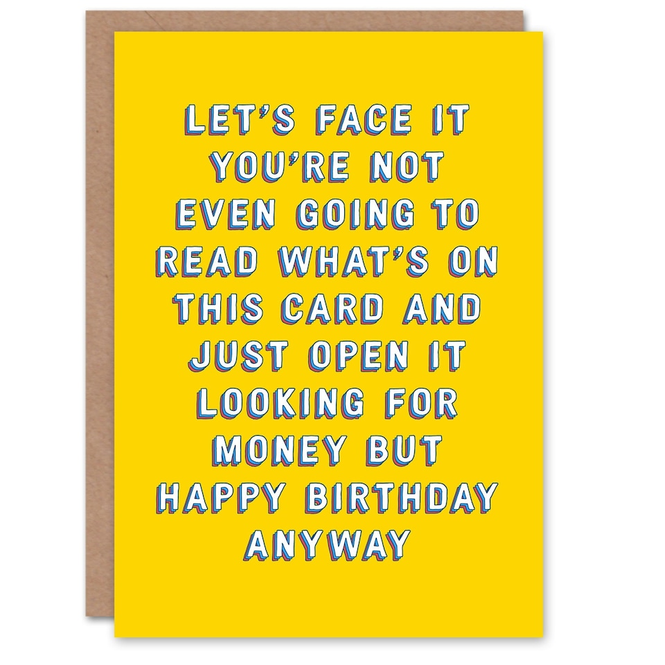 image 1 of Looking Money Won't Read Child Kids Joke Funny Birthday Card