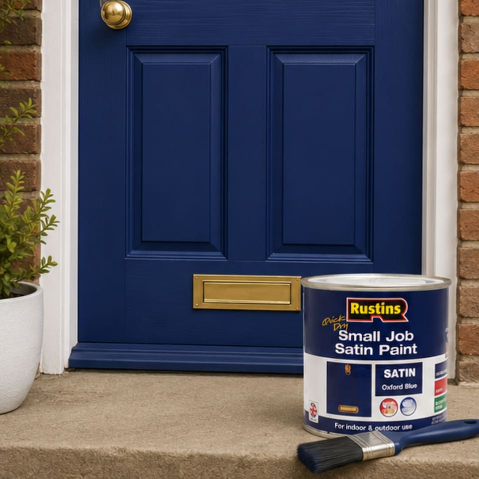 image 1 of Rustins Quick Dry Small Job Satin Paint Oxford Blue 250ml