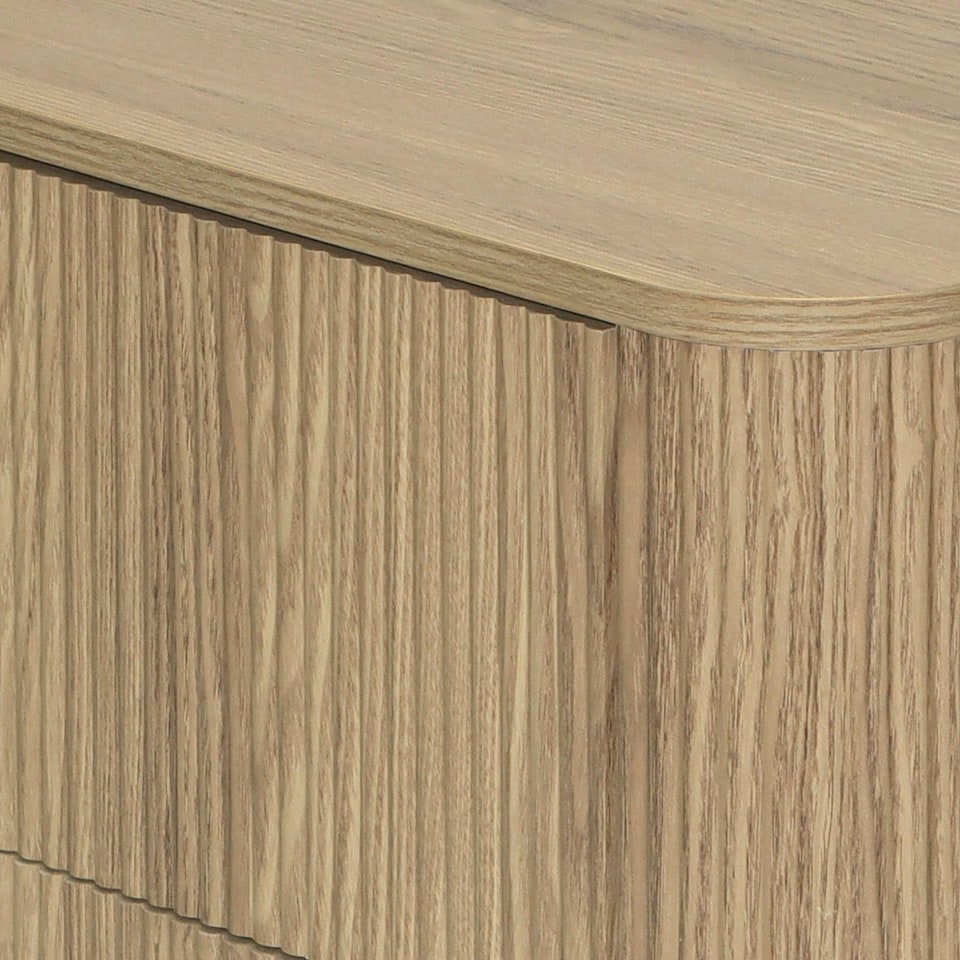 image 1 of Winthorpe Wooden 2 Drawer Bedside Cabinet Nightstand Table Oak