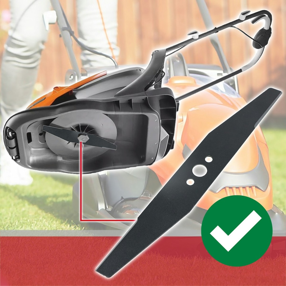 image 1 of SPARES2GO Blade for Flymo Easi Glide 300 Hover Micro Compact HC300 MC300 FLY004 Lawnmower (30cm) + Spacers