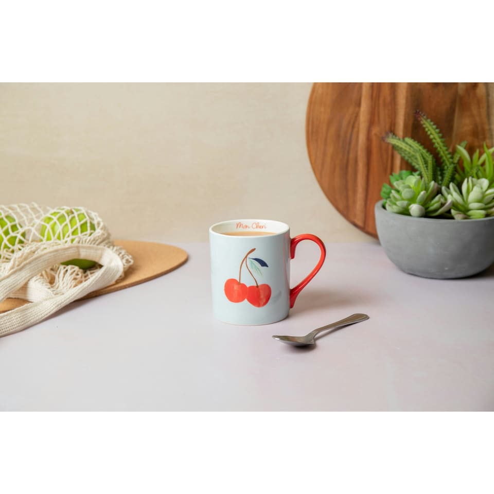 image 1 of Mikasa Cherry Straight-Sided Porcelain Mug, 280ml | Blue