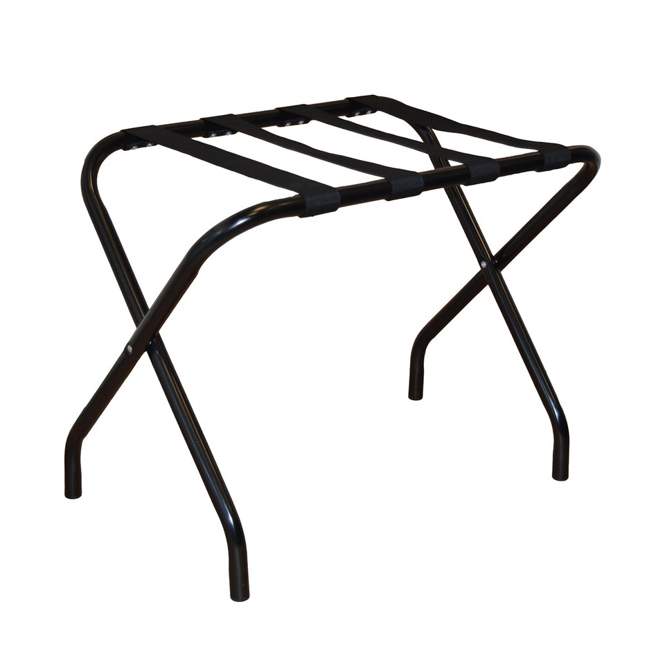 image 1 of Harbour Housewares Folding Metal Luggage Rack - Black | Black | Black