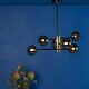 image 1 of Eaen 6-Light Semi Flush Black Ceiling Light with Smoked Glass