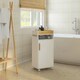 image 8 of kleankin Bathroom Storage Cabinet with Cushioned Door and Wheels, White