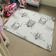 image 4 of Sketch of Scarab Beetle, May bug, Bee and Dragonfly (Rug) White | Large: 140x200cm