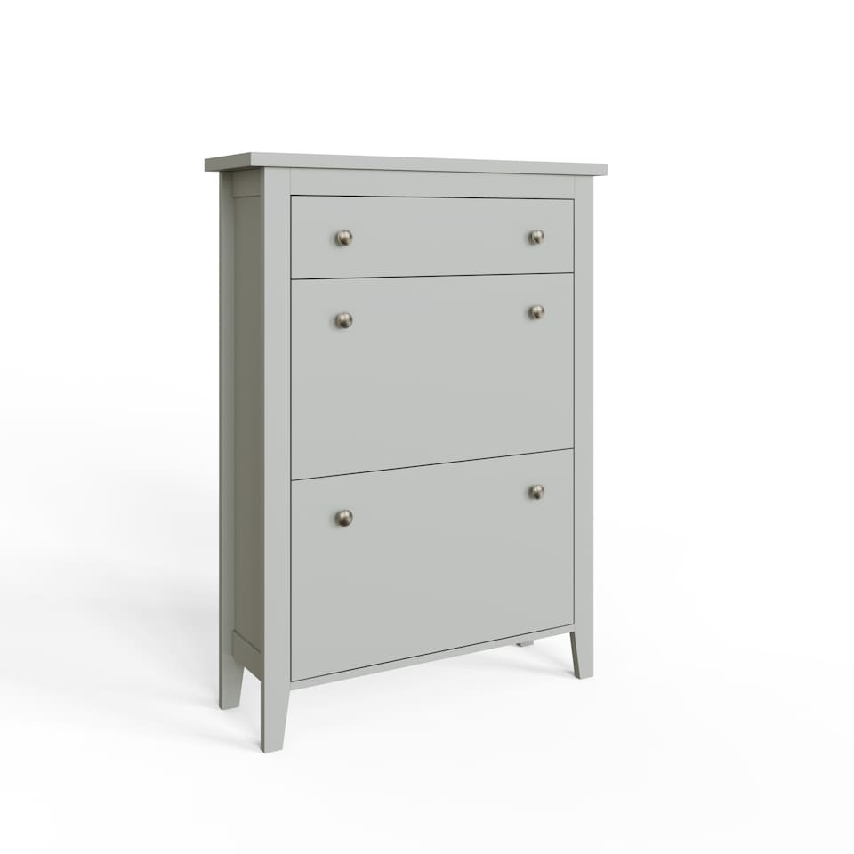 image 1 of Deluxe Two Tier Shoe Cabinet | Grey | Grey