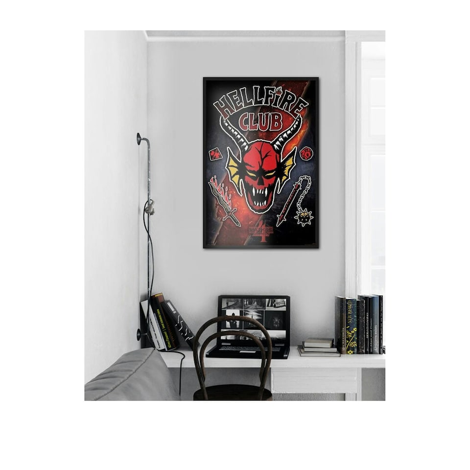 image 1 of Stranger Things Hellfire Club Poster - Black/Red - One Size