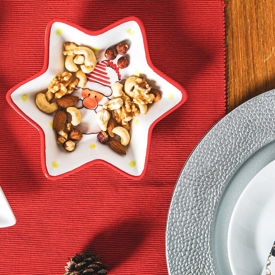 image 1 of Nicola Spring Father Christmas Star Serving Plates - 18cm - White | White | White