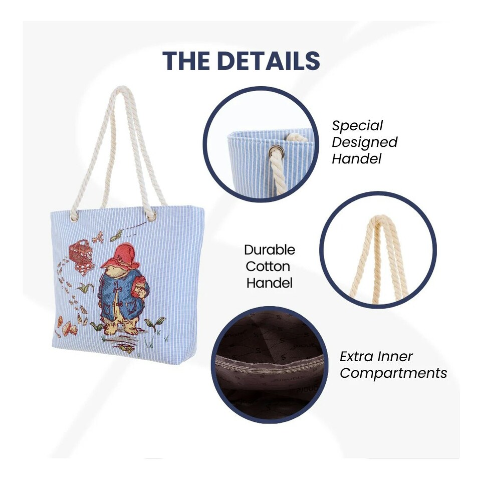 image 1 of Signare Beach Bag - Paddington Bear Marmalade Blue
