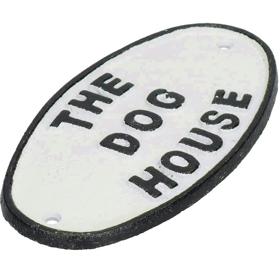 image 1 of The Dog House Cast Iron Sign Plaque Door Wall House Fence Gate Garden Shed