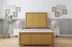 image 1 of Sloomy Lancaster Mustard Plush Bed Frame With 50" Upholstered Headboard 4' Small Double