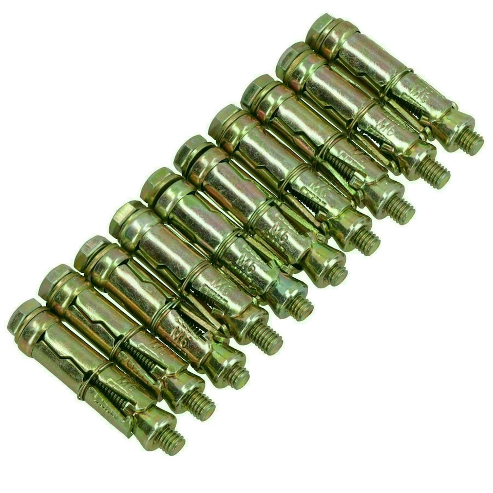 image 1 of M6 6mm x 50mm Expansion Rawl Bolt for Masonry Sleeve Anchors Fastener 20pk