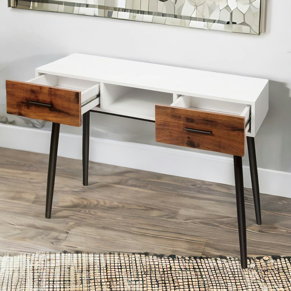 image 1 of 2 Drawer Console Accent Hallway Table Black Black