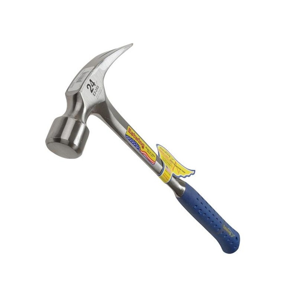 Estwing Straight Claw Framing Hammer, Vinyl Grip - Multi Colour - 680g (24oz)