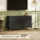 image 10 of HOMCOM Fabric Chest of Drawers with PU Leather Surface, for Bedroom