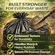 image 5 of Hero Drawstring Black Bin Bags 75–85L – Roll of 12 Heavy Duty Fox Proof Refuse Sacks, Strong Stretchy Tear Resistant Recycled Garbage Bags | Black | Black | 75-85L | 12