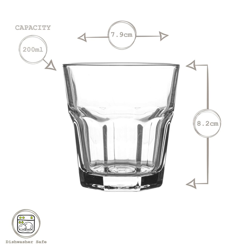 image 1 of LAV Aras Water Glasses - 200ml - Clear - Pack of 6 | Clear | Clear