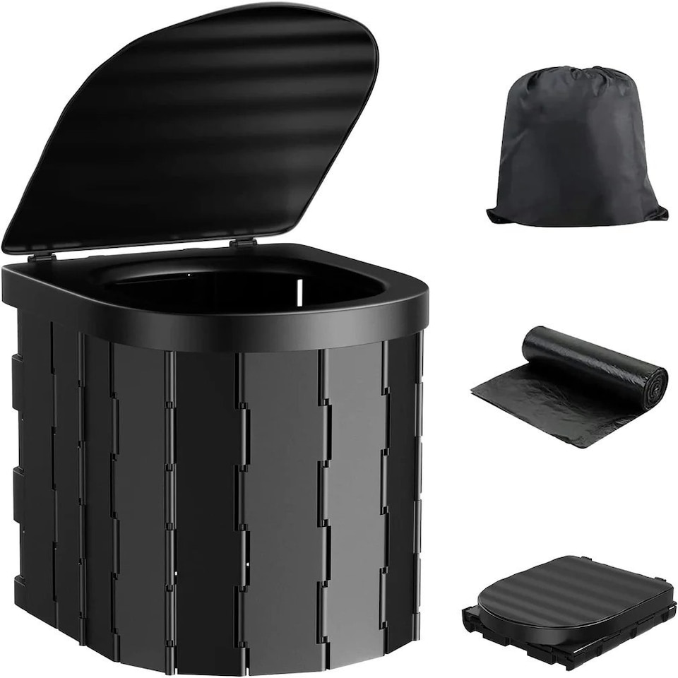 image 1 of Folding Camping Toilet with Bag