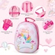 image 10 of COSTWAY 2Pcs Kids Backpack Luggage Set 12'' 16'' Children Carry On Traveling Suitcase