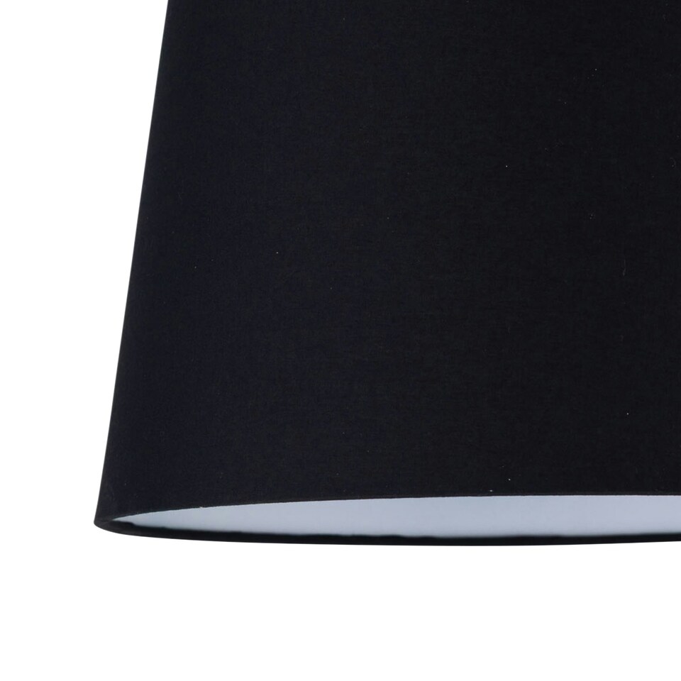 image 1 of Set of 2 Light Oak Table Lamp or Bedside Lights with Black Shades Brown | Black