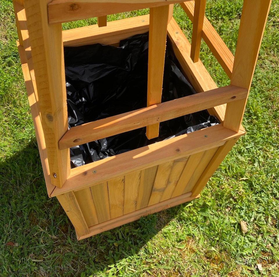 image 1 of Square Wooden Garden Obelisk Planter