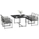 image 1 of Outsunny 5 Pieces Garden Dining Set, Outdoor Patio Cube Set, 4 Seater Outdoor Table and Chairs with Foldable Backrest, Tempered Glass Top, Handwoven Rope for Poolside, SpaceSaving, Light Grey | Grey | 1