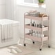 image 9 of HOMCOM 3-Tier Storage Trolley on Wheels, Rolling Utility Cart with Mesh Backets, Mobile Storage Cart for Kitchen, Bathroom, Bedroom, Light Pink | Pink | Pink