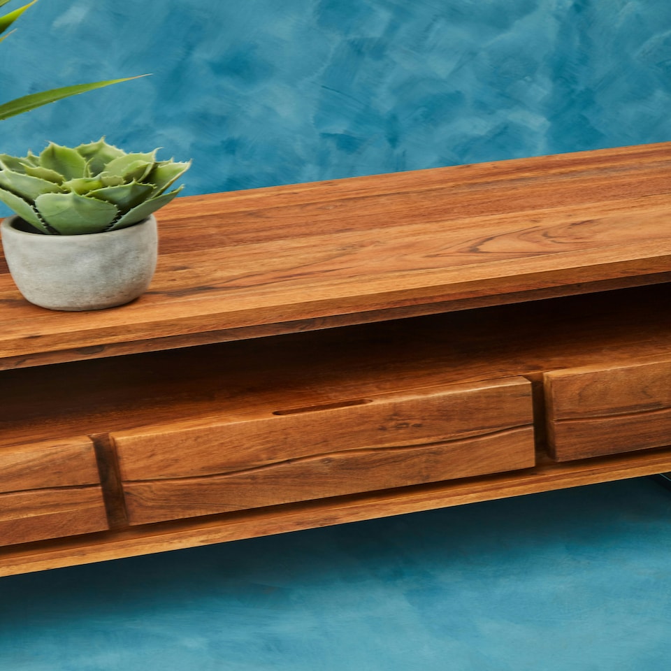 image 1 of Interiors by Premier Acacia Three Drawer Media Unit