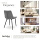 image 7 of Dining Chair Monroe - padded, velvet look, ergonomic seat, black steel legs - Set of 8 Grey