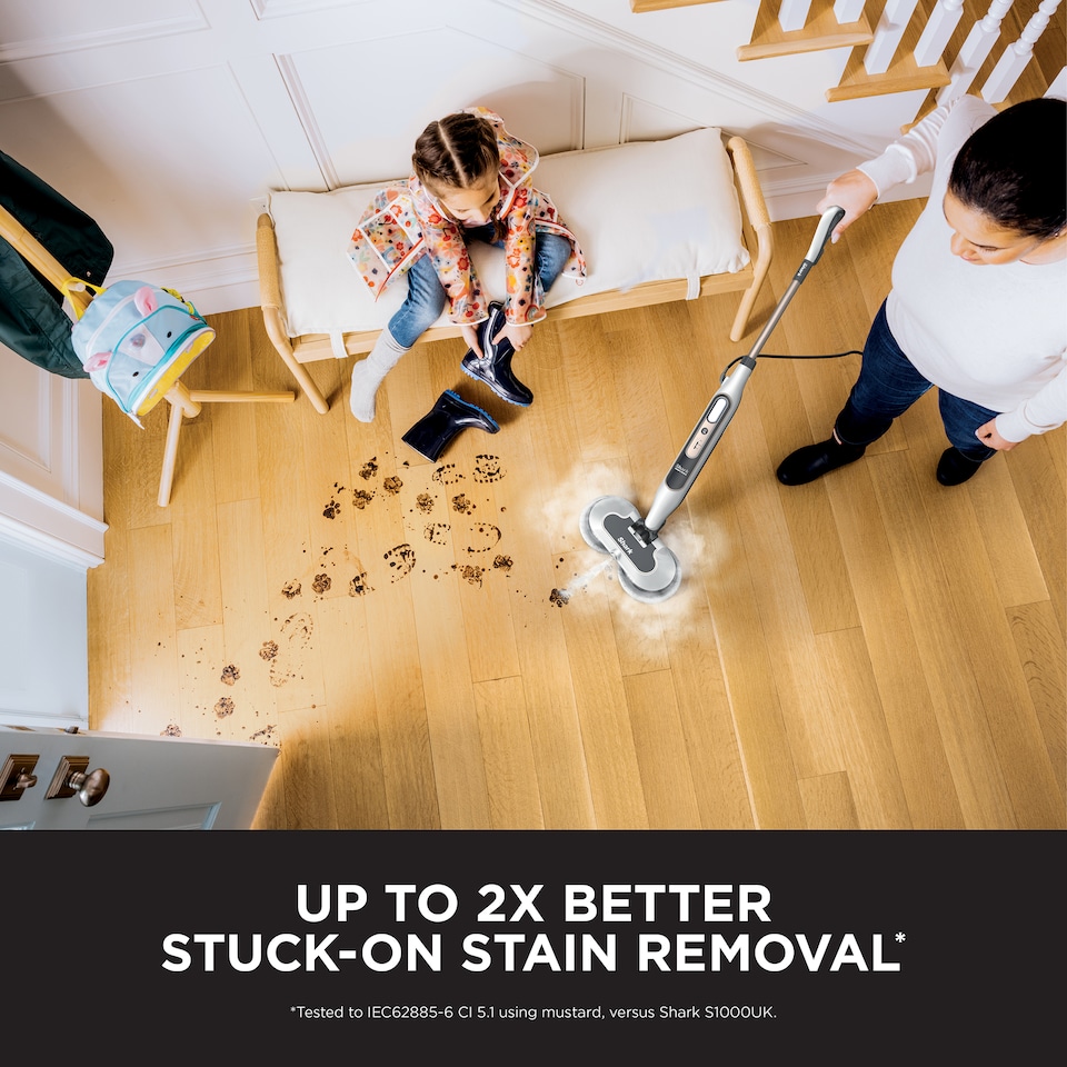 image 1 of Steam & Scrub Automatic Steam Mop with Steam Blaster S8201UK White