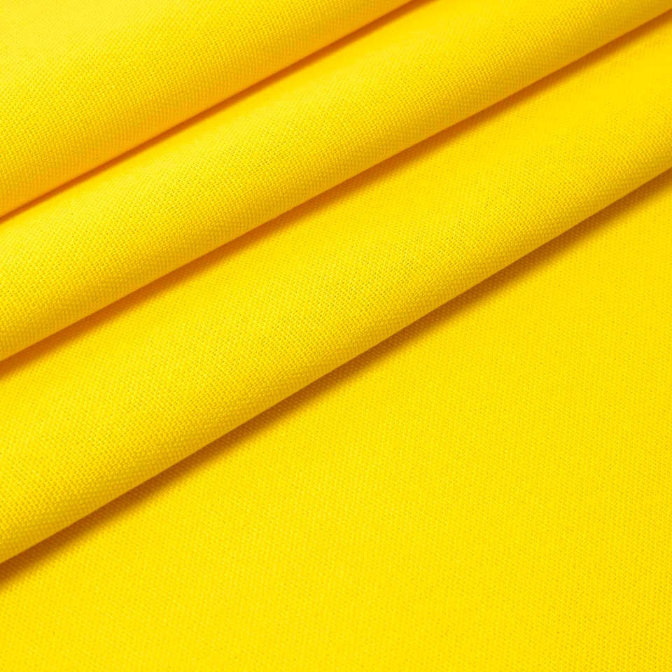 image 1 of Homescapes Pure Cotton Plain Yellow Fabric 150 cm Wide | Yellow | 150cm(60") wide, sold per metre length