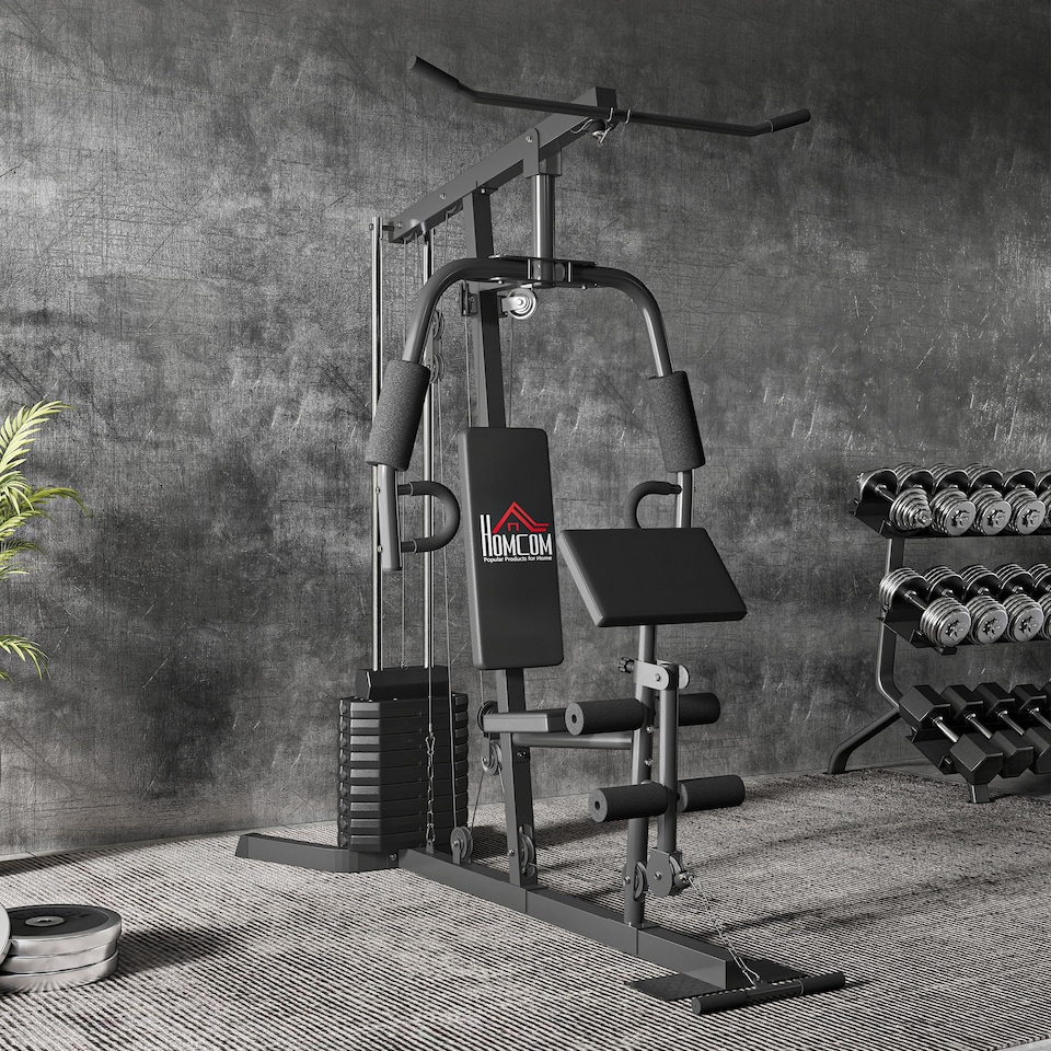 image 1 of HOMCOM Multi Home Gym Machine with 45kg Weight Stack for Full Body Workout