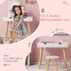 image 3 of COSTWAY 2 in 1 Kids Vanity Set Kids Wood Vanity Table White