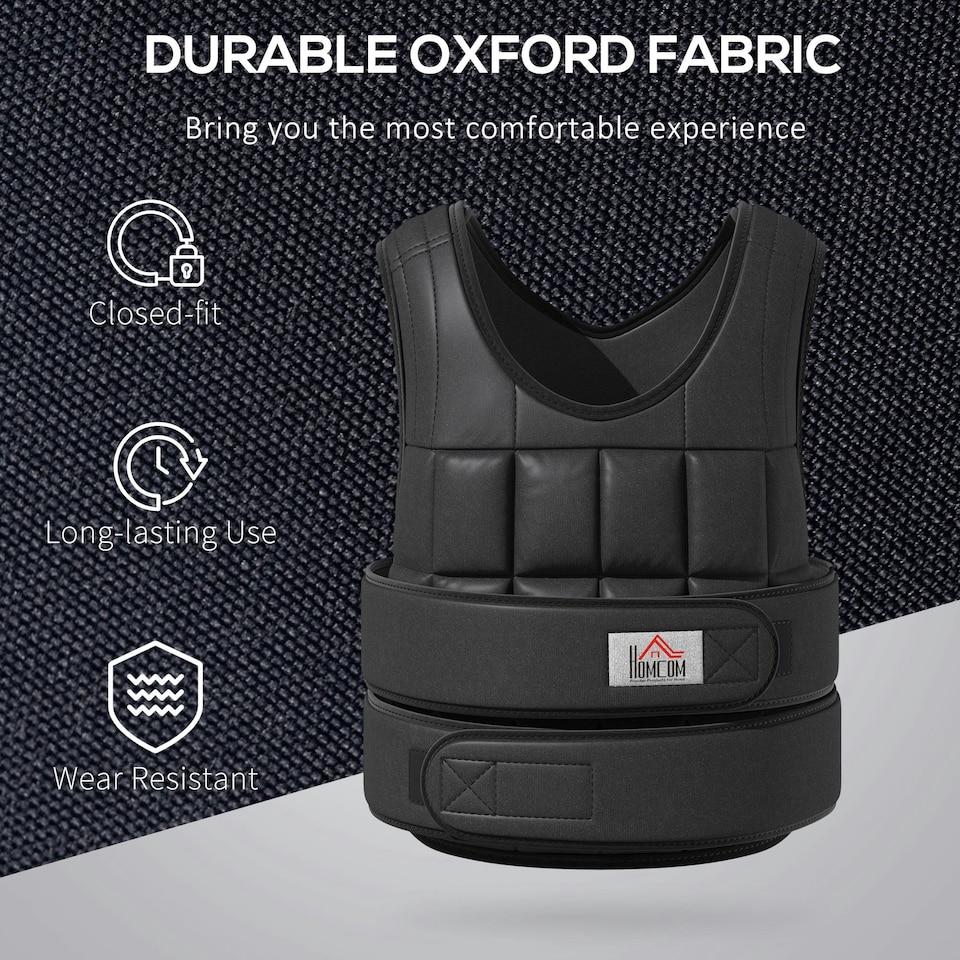 image 1 of HOMCOM 20KGS Adjustable Weight Vest Running Gym Training Weight Loss, Red