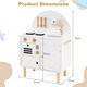 image 2 of COSTWAY Pretend Play Kitchen Wooden Kitchen Playset with Stoves White