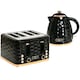 image 1 of HOMCOM Kettle and Toaster Set 1.7L Rapid Boil Kettle & 4 Slice Toaster Black