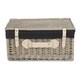 image 3 of 51cm Antique Wash Picnic Basket with Lining Black | Black | One Size